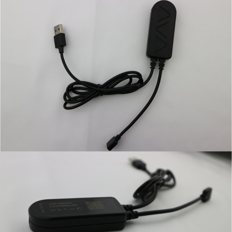 DC5V USB-4PIN 3Key Graffiti APP WiFi RGB LED Light Controller, Work With Alexa & Google Assistant